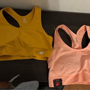 New Balance Vibrant Yellow and Soft Peach Sports Bras ( set of 2 )-